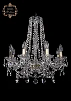 Люстра подвесная хрустальная 11.25.8.200.h-63.Br.Sp Богемиа Арт Классик прозрачная на 8 ламп, основание бронзовое в стиле классический Люстра подвесная хрустальная 11.25.8.200.h-63.Br.Sp Богемиа Арт Классик прозрачная на 8 ламп, основание бронзовое в стиле классический